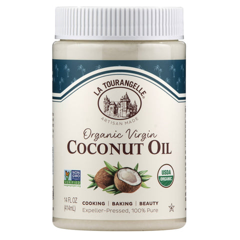 Organic Virgin Unrefined Coconut Oil, 14 Fl Oz: Glass - La Tourangelle