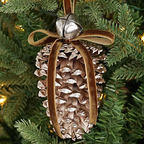 Pinecone with Bell and Ribbon - Holiday Depot Inc.