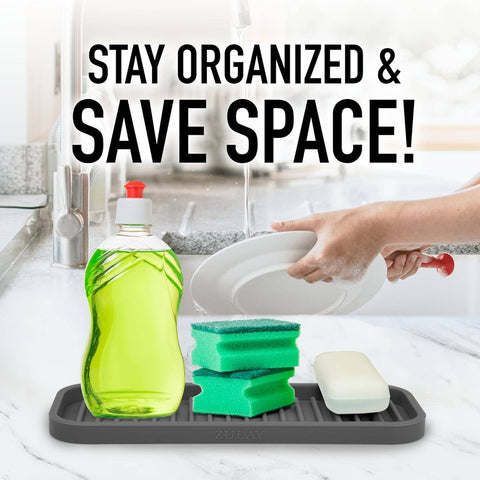 Silicone Sponge Holder for Kitchen Sink: Gray - Zulay Kitchen