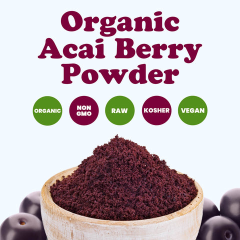 Organic Acai Berry Powder –Non-GMO, Kosher, Raw, Freeze-Dried: 0.25 Pound - Food To Live