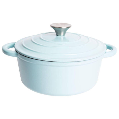 Enameled Cast Iron Dutch Oven: 5 Qt. Teal Blue - Lexi Home
