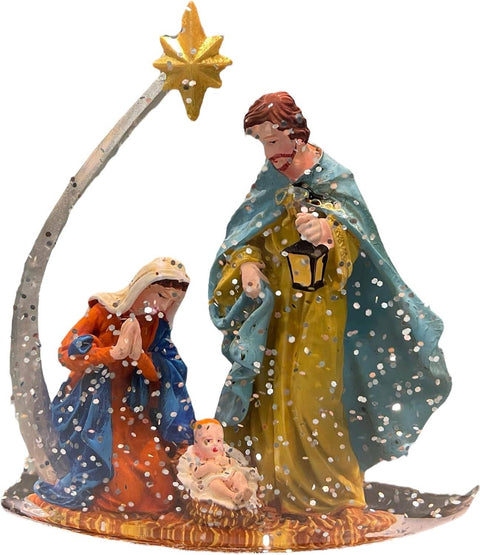 Snow Globe Jesus Family Musical Lighted with Swirling Glitter Water Lantern - SINT