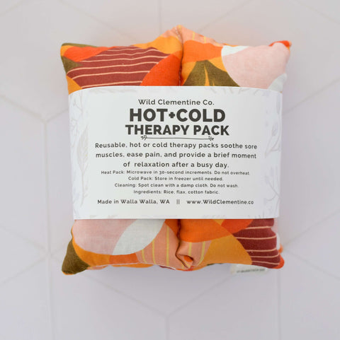 Heating Pad Neck Wrap, Hot + Cold Flaxseed, Tropical Sunset - Wild Clementine Co.