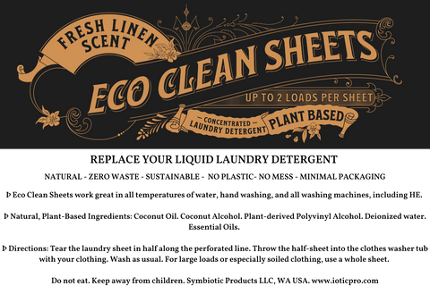 Laundry Detergent Sheets, 100 Sheets - Symbiotic Products LLC