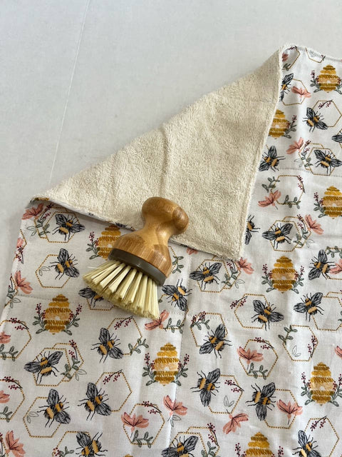 Embroidered Bee Drying Mat - Lavishly Vintage
