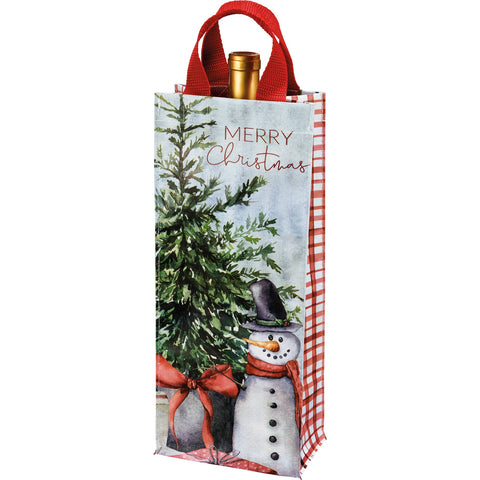 Merry Christmas Wine Tote - Primitives by Kathy