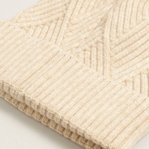 Warm Grey Heather Cuff Beanie with Pom-Pom - One Size - Fashion City