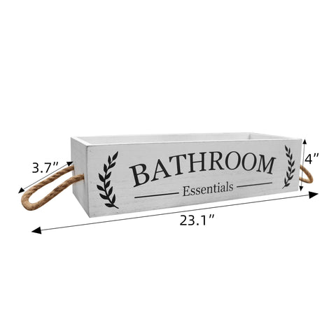 Bathroom Essentials Rustic Wood Storage Box, Farmhouse Style - Paris Loft Inc
