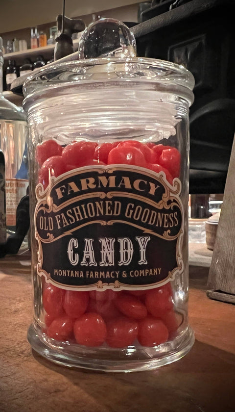 Red Hots in Apothecary Jar - Montana Farmacy