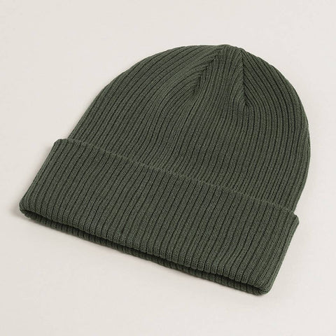 Olive Unisex Cotton Knitted Beanies - One Size - Fashion City