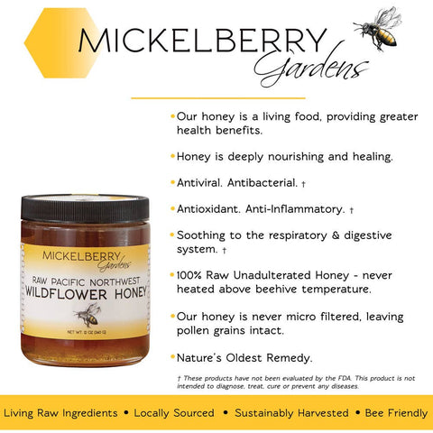 Raw Wildflower Honey, 12oz - Mickelberry Gardens