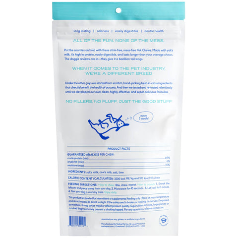 Yak Dental Chews , Himalayan Cheese Dog Treats: 5.3oz, Small - Native Pet