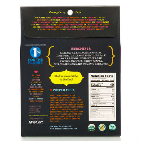 Penang Curry Paste, 2.8 oz - Mike's Organic Curry Love