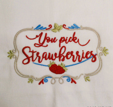 Homegrown Farmhouse Themed Tea Towels: Welcome to our Farmhouse - Red Mitten