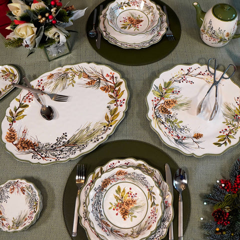 Winters Forest Christmas - Canape Plate Set of 4 - 6 in - Certified International