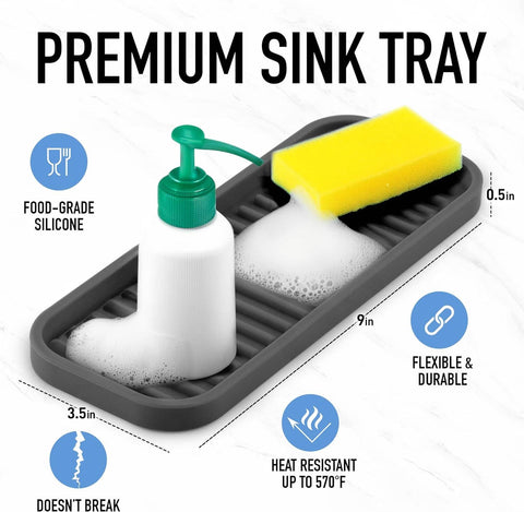 Silicone Sponge Holder for Kitchen Sink: Gray - Zulay Kitchen