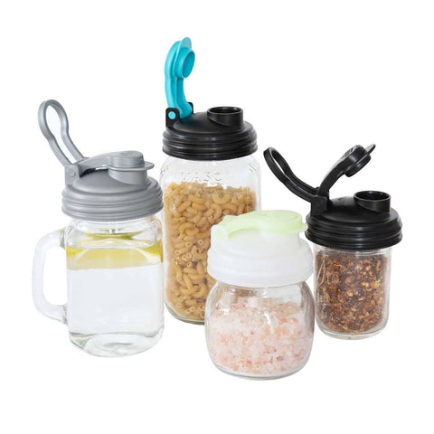 Mason Jars Lid POUR Carry Loop - Black / Wide Mouth - reCAP Mason Jars