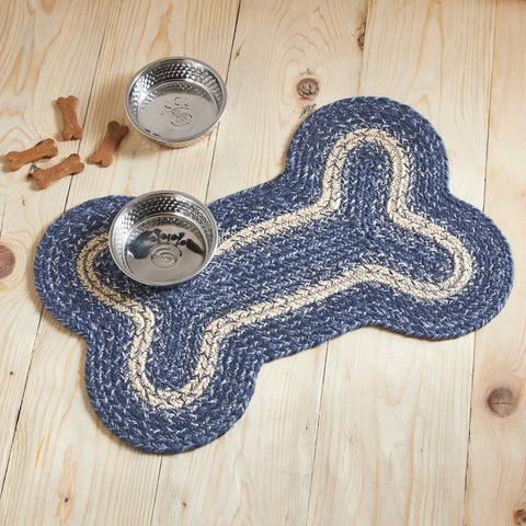 Great Falls Blue Indoor/Outdoor Medium Bone Rug 15x23 inch - VHC Brands