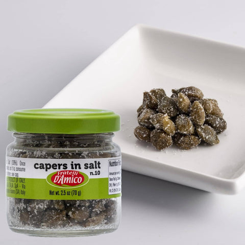 Fratelli D'Amico Capers in Salt #10, 2.5oz - Wholesale Italian Food
