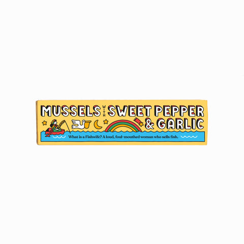 Mussels with Sweet Pepper & Garlic, 4.2 oz tin - Fishwife