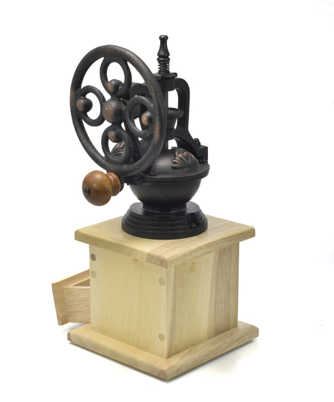 Nonie Manual Coffee Grinder With Cast Iron Hand Side Crank : Robles Wood - Baroy