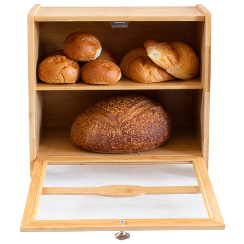 Double-Layer Farmhouse Bread Box - Totally Bamboo