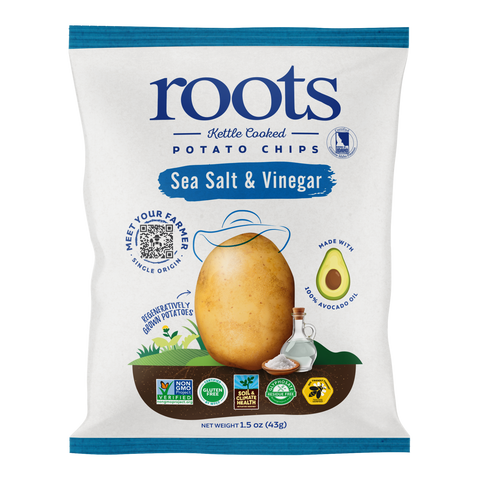 Sea Salt and Vinegar Chips, 1.5 oz - Roots Potato Chips
