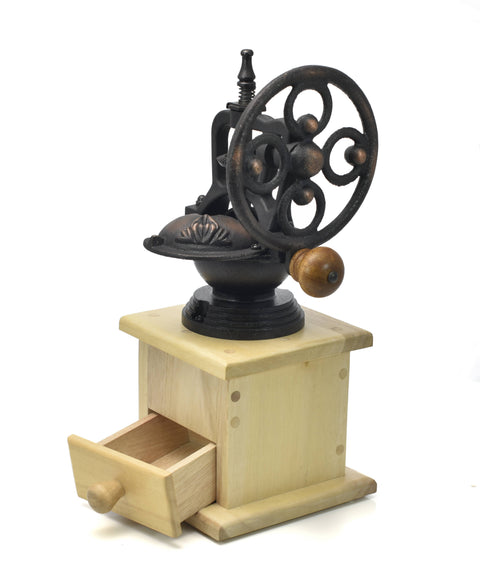 Nonie Manual Coffee Grinder With Cast Iron Hand Side Crank : Robles Wood - Baroy