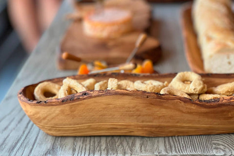 Italian Olivewood Boat Bowl, 12" Live Edge - Verve Culture