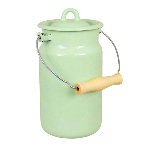 2L Mint Coolness Vintage Enamel Milk Can with Lid - STP
