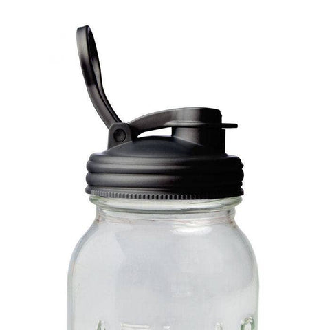 Mason Jars Lid POUR Carry Loop - Black / Wide Mouth - reCAP Mason Jars