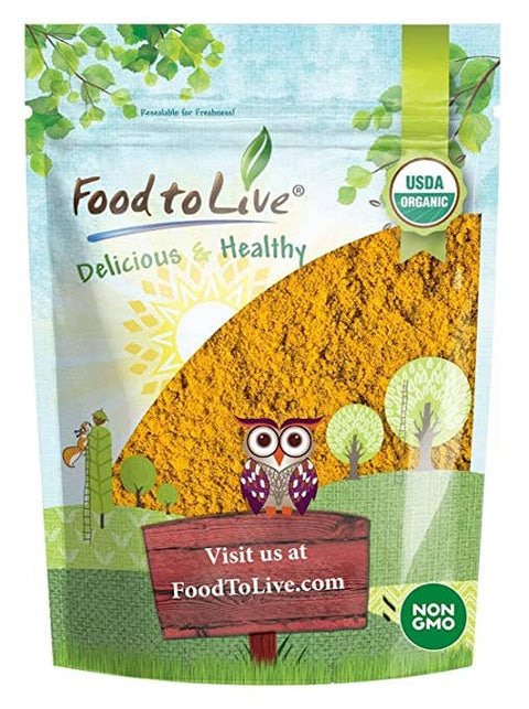 Organic Turmeric Powder – Finely Ground Turmeric Root, Raw: 8 Ounces - Food To Live