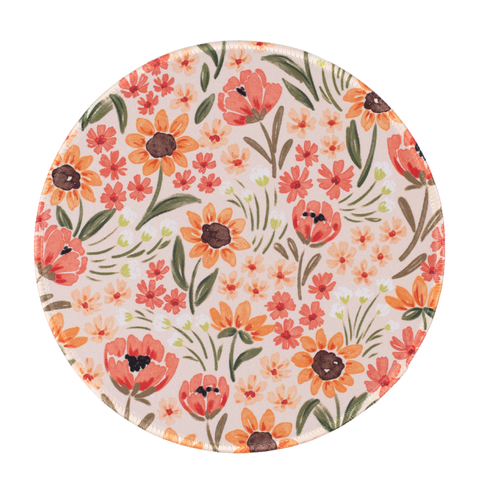 Sunny Poppies Mousepad, 8.5" diameter - Elyse Breanne Design