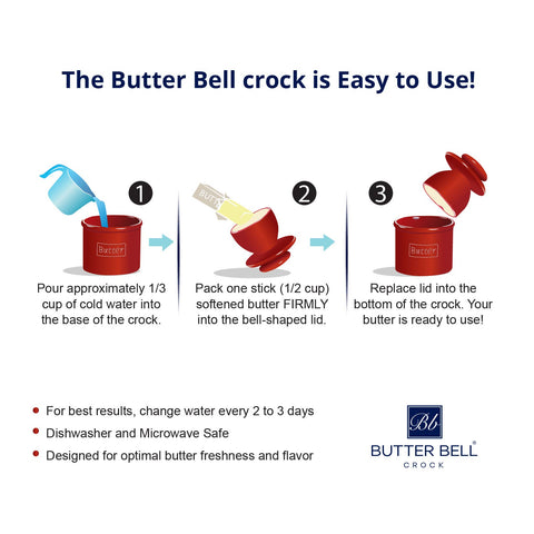 Butter Bell Crock - Antique White Linen - The Original Butter Bell® Crock
