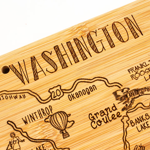 Totally Bamboo - Destination Washington State-Shaped Serving & Cutting Board