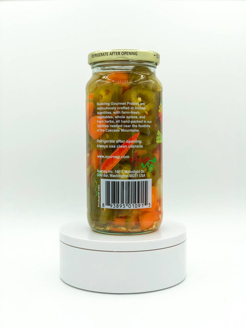 Taqueria Style Jalapenos & Carrots, 16 oz Handcrafted - Ayurveg