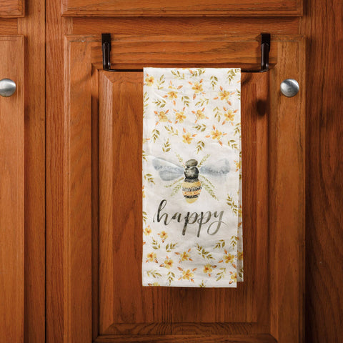 Floral Bee Happy Kitchen Towel - Primitives by Kathy