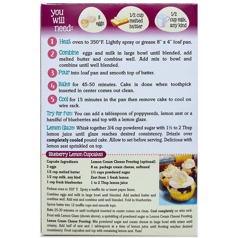 Lemon Pound Cake Mix, 18 oz - Namaste Foods