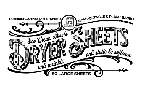 Dryer Sheets - Eco Clean - 50 Large Sheets, Unscented - Symbiotic Products LLC