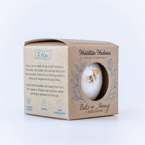Oats & Honey Bath Bomb - Mountain Madness Soap Co.