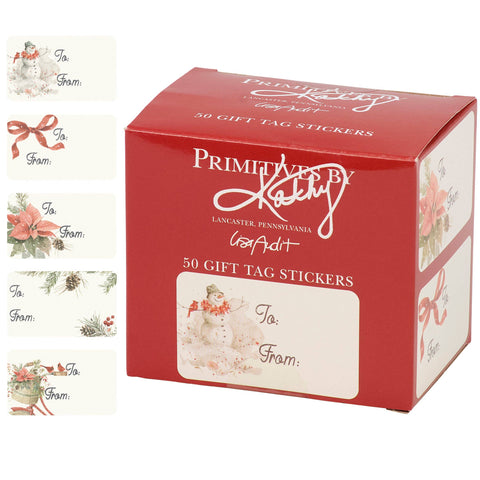 Assorted Poinsettia Gift Tags, Set of 50 - Primitives by Kathy