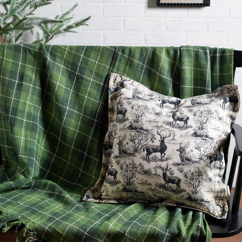 Green Tartan Throw, 50"x60" - Primitives by Kathy