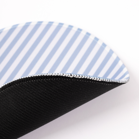 Blue Stripes Mousepad, 8.5" diameter - Elyse Breanne Design
