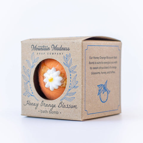 Honey Orange Blossom Bath Bomb - Mountain Madness Soap Co.
