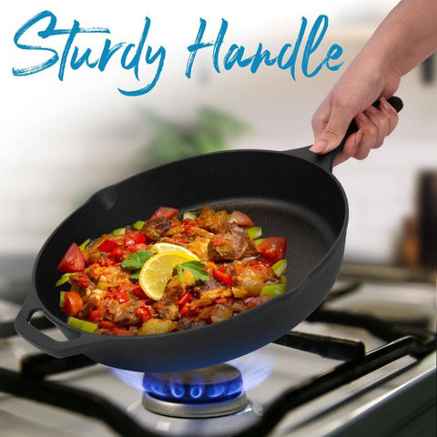 Pre-Seasoned Cast Iron Skillet, 12.5 Inch - Zulay Kitchen