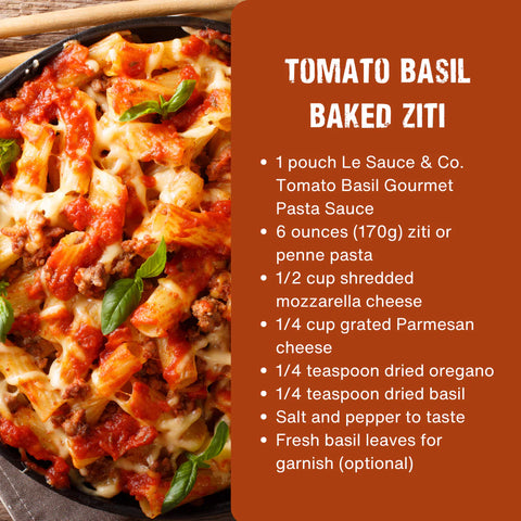 Tomato Basil Gourmet Pasta Sauce, 2 Servings, 8.8 oz - Sauce Le Sauce & Co