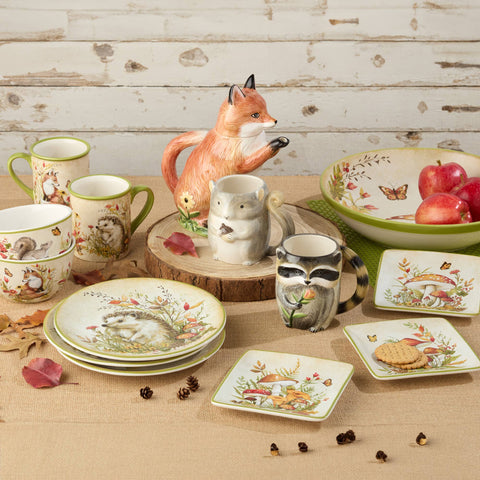 Woodland Critters Fall Canape Plate 6 in Assorted - Certified International