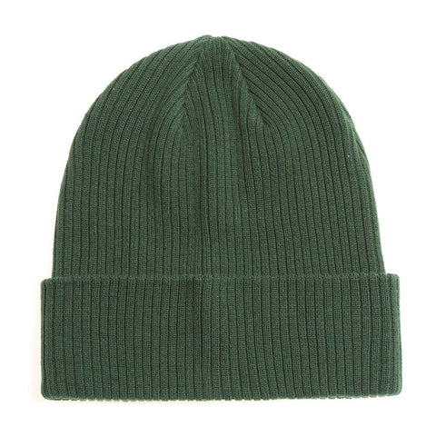 Dark Green Unisex Cotton Knitted Beanies: One Size - Fashion City