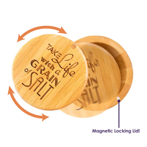 Salt Box: "Take Life with a Grain Of Salt" Engraved - Totally Bamboo