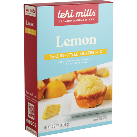 Lemon Muffin Mix: 18 oz Box - Lehi Mills